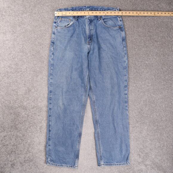 Carhartt Relaxed Fit B172 Lined 36x32 Medium Wash Straight Leg Denim Blue Jeans - Picture 2 of 4